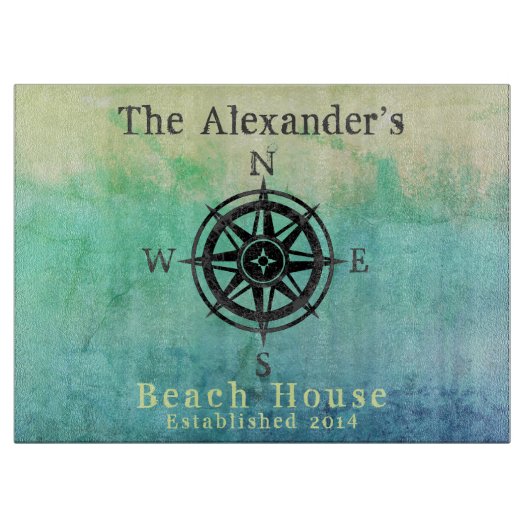 ティール(緑がかった色)シグラデーションアモノグ航海のラム カッティングボード (正面)