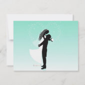 ティール（緑がかった色）シグラデーションルエッフォーマルト結婚式招待 招待状 (裏面)