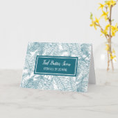 ティール（緑がかった色）シダがグループからすぐに元気に カード (黄色い花)