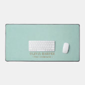 ティール(緑がかった色)シックエレガントフェイクレザープロフェッショナル デスクマット (キーボード&マウス)