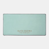 ティール(緑がかった色)シックエレガントフェイクレザープロフェッショナル デスクマット (正面)