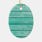 ティール(緑がかった色)シパーソナライズされたーシェルオーナメント セラミックオーナメント (裏面)