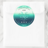 ティール(緑がかった色)シメリー製品ラベルダイヤモンドモノグラムロゴ ラウンドシール (バッグ)