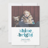 ティール(緑がかった色)シャインブライトハヌッカフォトカード シーズンカード (正面)