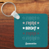 ティール（緑がかった色）シャイン。シャイン。明るい。シャイン。シャイン。 キーホルダー (正面)