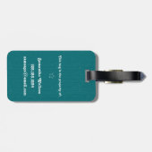 ティール（緑がかった色）シャイン。シャイン。明るい。シャイン。シャイン。 ラゲッジタグ (裏面横)