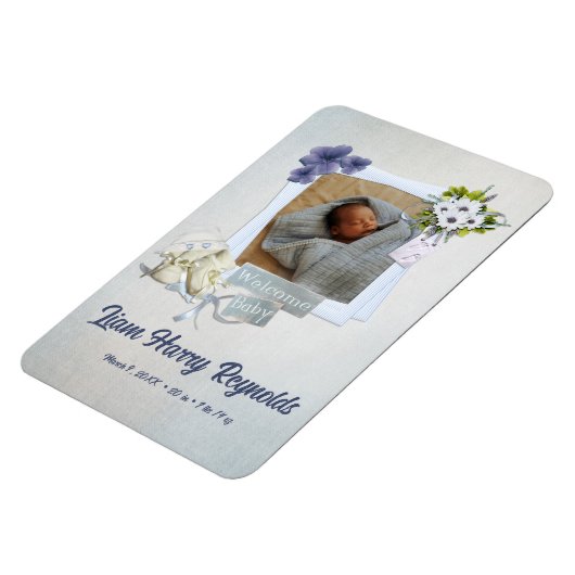 ティール(緑がかった色)シャビースタイルベビー マグネット (左側)