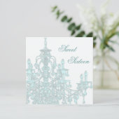 ティール(緑がかった色)シャンデリアSweet sixteenパーティの招待状 招待状 (スタンド正面)