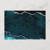 ティール（緑がかった色）シルバーグリッターアゲ結婚ートの宿泊施設 エンクロージャーカード (裏面)