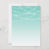 ティール(緑がかった色)&シルバーグリッターカップルシャワー招待状 招待状 (裏面)