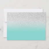 ティール（緑がかった色）シルバーグリッターシック感謝していフォトユースウィート16 サンキューカード (裏面)