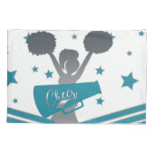 ティール（緑がかった色）&シルバースターズ応援応援リーディングガールズ 枕カバー (裏面)