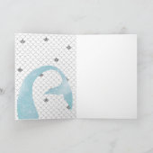 ティール(緑がかった色)シルバースパークルグリッターマーメイド カード (内部)