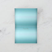 ティール(緑がかった色)&シルバーティアラスウィート16サンキューカード サンキューカード (内部)