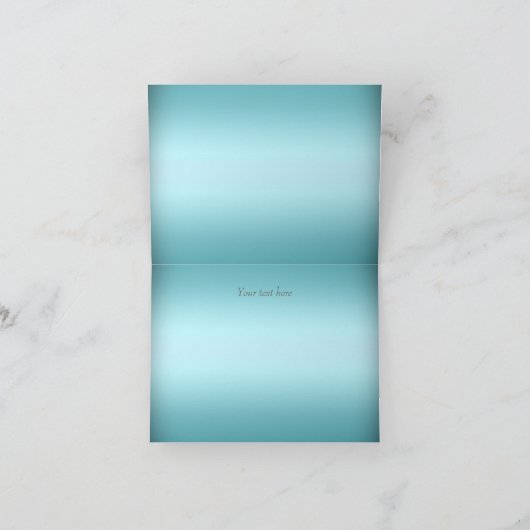 ティール(緑がかった色)&シルバーティアラスウィート16サンキューカード サンキューカード (内部)