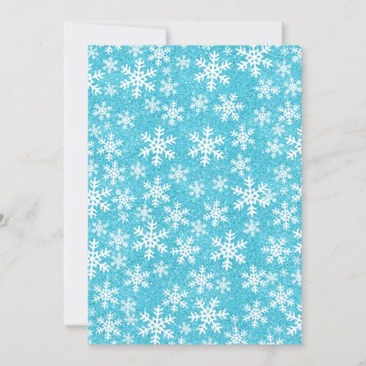 ティール（緑がかった色）シルバープリンセスウィンターワンダーランドキンセアニェラ 招待状 (裏面)