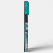 ティール(緑がかった色)シルバーホワイトクリスマスフォンケース Case-Mate iPhoneケース (裏面 / 右)