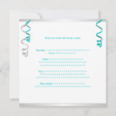 ティール（緑がかった色）シルバーホワイトバルーン特別イベント 招待状 (裏面)