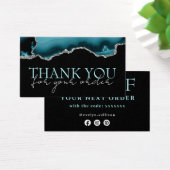 ティール（緑がかった色）シルバー感謝していアゲート割引カード (デスク)