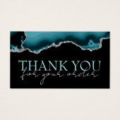 ティール（緑がかった色）シルバー感謝していアゲート割引カード (正面)