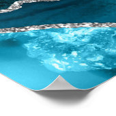 ティール(緑がかった色)シルバー結婚ゲートの8テーブル座席表 ポスター (角)