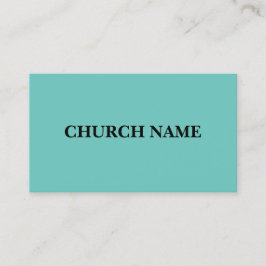 ティール（緑がかった色）シンプルとブラックチャーチビジネスカード 名刺
