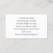 ティール(緑がかった色)シンプルとホワイトチャーチの名刺 名刺 (裏面)