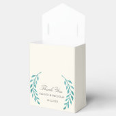 ティール(緑がかった色)シンプルアイボリーモダン結婚リース フェイバーボックス (オープン)