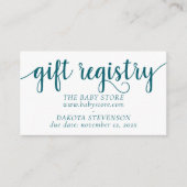 ティール（緑がかった色）シンプルギフト登録簿 | ブルーグリーンAnyイベント エンクロージャーカード (正面)