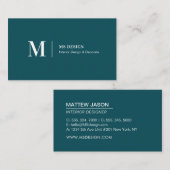 ティール（緑がかった色）シンプルグリーンミニマモダンリスト名刺 名刺 (正面/裏面)