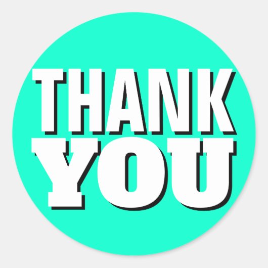 ティール(緑がかった色)シンプルサンキュー ラウンドシール (正面)