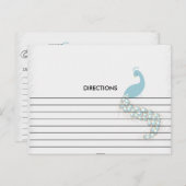 ティール(緑がかった色)シンプルブルーピーコックレシピカード ポストカード (正面/裏面)