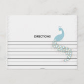 ティール(緑がかった色)シンプルブルーピーコックレシピカード ポストカード (正面)