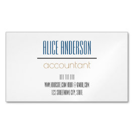 ティール（緑がかった色）シンプル計モダン理士業務 マグネット名刺