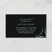 ティール（緑がかった色）シンプル足気にポディタリープラクティナードクター 名刺 (裏面)