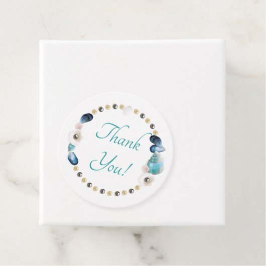 ティール（緑がかった色）シーシェルとパールズキンセアニェラ党の好意 フェイバータグ (インサイチュ)