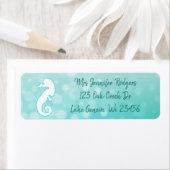 ティール（緑がかった色）シーホースシーサイド ラベル (インサイチュ)