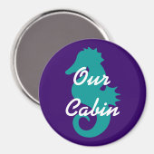 ティール(緑がかった色)シーホースステートルームドアマーカー マグネット (正面/裏面)