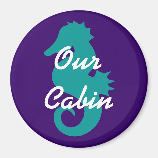 ティール(緑がかった色)シーホースステートルームドアマーカー マグネット (正面)