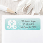 ティール(緑がかった色)シーホースビーチイ ラベル (インサイチュ)