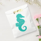 ティール（緑がかった色）シーホース赤ちゃんシャワー優先バッグ フェイバーバッグ (封をした状態)