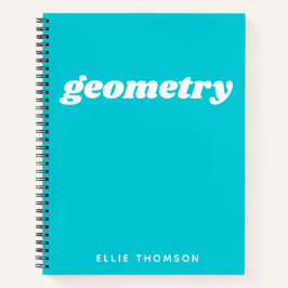 ティール（緑がかった色）ジオメパーソナライズされたトリ演算グラフ紙 ノートブック