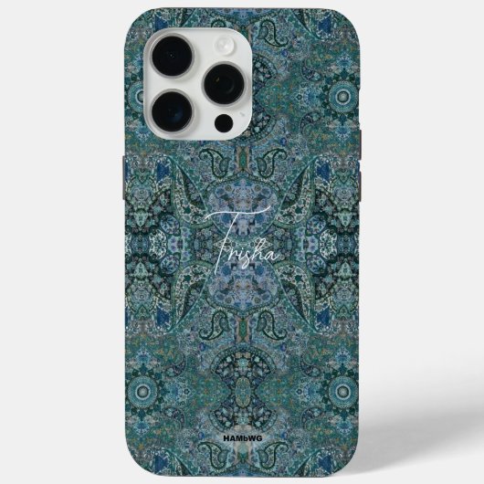 ティール(緑がかった色)ジプシーデザイン携帯電話ケース Case-Mate iPhoneケース (裏面)