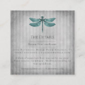 ティール(緑がかった色)ジュエリドドラゴンフライ結婚ズ エンクロージャーカード (正面)