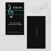 ティール(緑がかった色)ジュエルティール(緑がかった色) – ミュージックRhinestone 名刺 (正面/裏面)