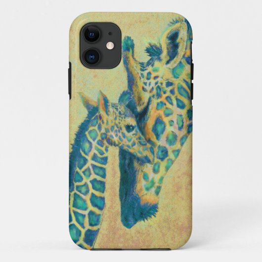 ティール(緑がかった色)ジラフェスの電話ケース Case-Mate iPhoneケース (裏面)