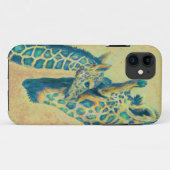 ティール(緑がかった色)ジラフェスの電話ケース Case-Mate iPhoneケース (裏面(横))