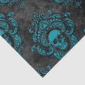 ティール（緑がかった色）スカルとダークグレーゴシックの切り離し 薄葉紙 (詳細)