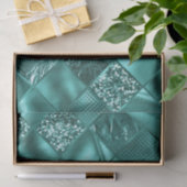 ティール（緑がかった色）スタイリッシュきらめくグリッター及びフォイルダイヤモンド 薄葉紙 (ギフト)