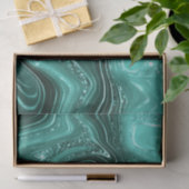 ティール(緑がかった色)スタイリッシュきらめくグリッター&フォイルストラタマーブル 薄葉紙 (ギフト)